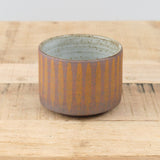 MQuan Art Ceramics Tea Bowl in Stripe Yellow Stripe Yellow / 4" Dia X 3" H