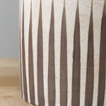 MQuan Art Ceramics Wide Vessel Grey Stripes / 7" D X 7.5" H