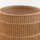 Mt. Washington Pottery Home Planters 10" Carved Planter Raw Clay / 10" Dia X 10" H