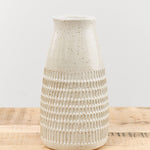 Mt. Washington Pottery Home Kitchen Vases Carafe Vase Speckled White / 7" Dia X 13.5" H