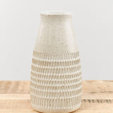Mt. Washington Pottery Home Kitchen Vases Carafe Vase Speckled White / 7" Dia X 13.5" H