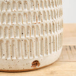 Mt. Washington Pottery Home Kitchen Vases Carafe Vase Speckled White / 7" Dia X 13.5" H