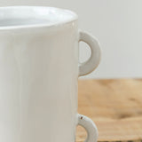 Mt. Washington Pottery Home Kitchen Containers Double Looped Handle Cache Pot White/Natural / 6" D X 7.5" H