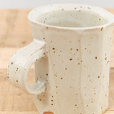 Mt. Washington Pottery Home CoffeeTea Facet Mug in Speckled White Speckled White / 3.5" Dia X 4" H