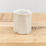 Mt. Washington Pottery Home CoffeeTea Facet Tumbler in Matte White Matte White / 3.5" Dia X 4" H