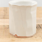 Mt. Washington Pottery Home CoffeeTea Facet Tumbler in Matte White Matte White / 3.5" Dia X 4" H