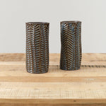 Mt. Washington Pottery Home Kitchen Vases Fern Vase Dark Blue / 3.5" Dia X 8.5" H