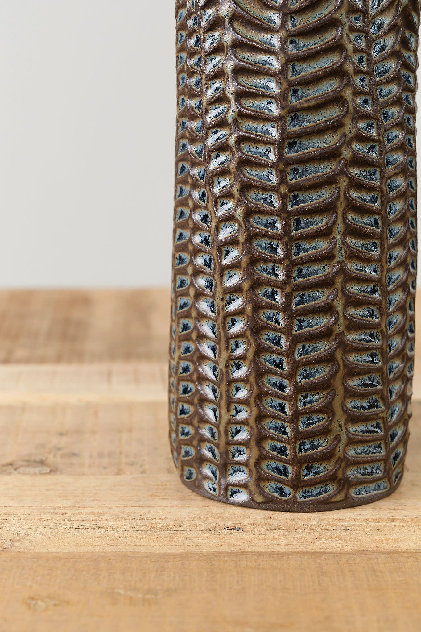Mt. Washington Pottery Home Kitchen Vases Fern Vase Dark Blue / 3.5" Dia X 8.5" H
