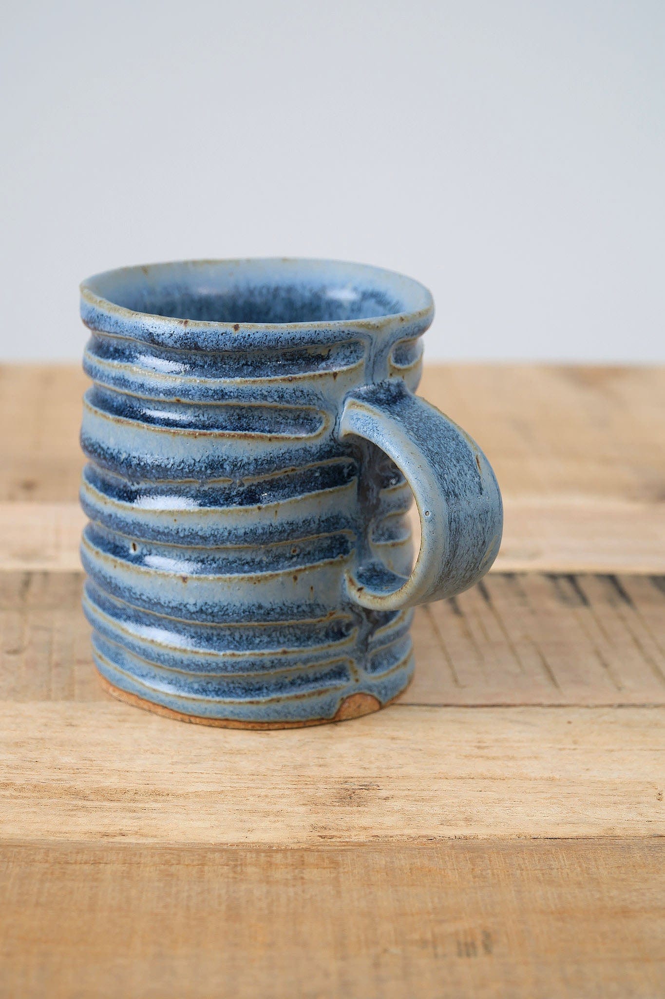 Mt. Washington Pottery Home CoffeeTea Ring Mug in Blue Blue / 3.75" Dia X 4" H