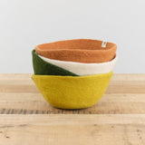 Muskhane Home Baskets Felt Basket in Chartreuse