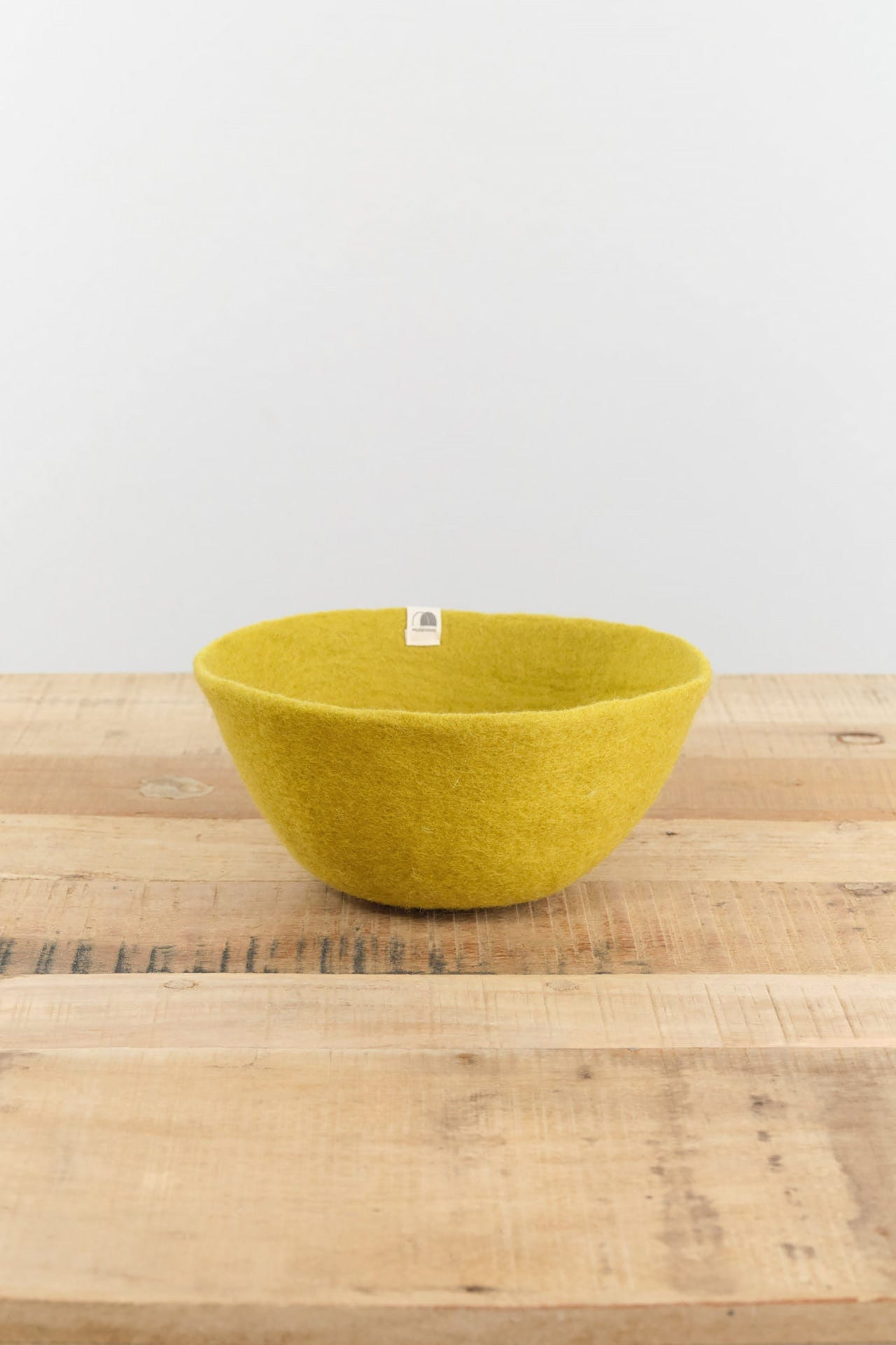 Muskhane Home Baskets Felt Basket in Chartreuse Chartreuse / Small