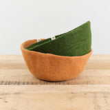 Muskhane Home Baskets Felt Basket in Caramel
