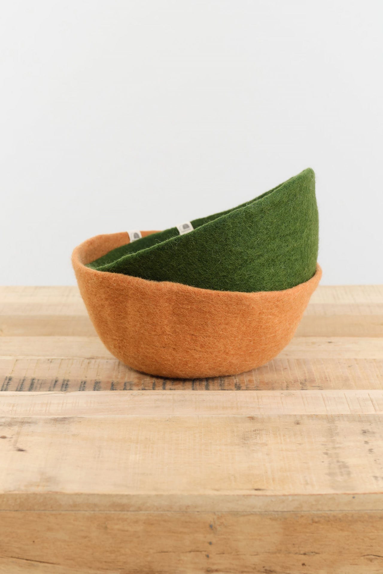 Muskhane Home Baskets Felt Basket in Caramel