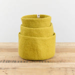 Muskhane Home Baskets Nested Basket in Chartreuse