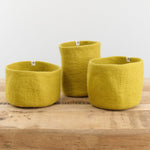 Muskhane Home Baskets Nested Basket in Chartreuse