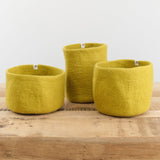 Muskhane Home Baskets Nested Basket in Chartreuse