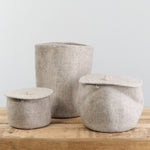 Muskhane Home Baskets Storage Calabash in Light Stone