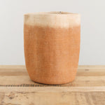 Muskhane Home Baskets Two-Tone Storage Calabash in Caramel-Natural