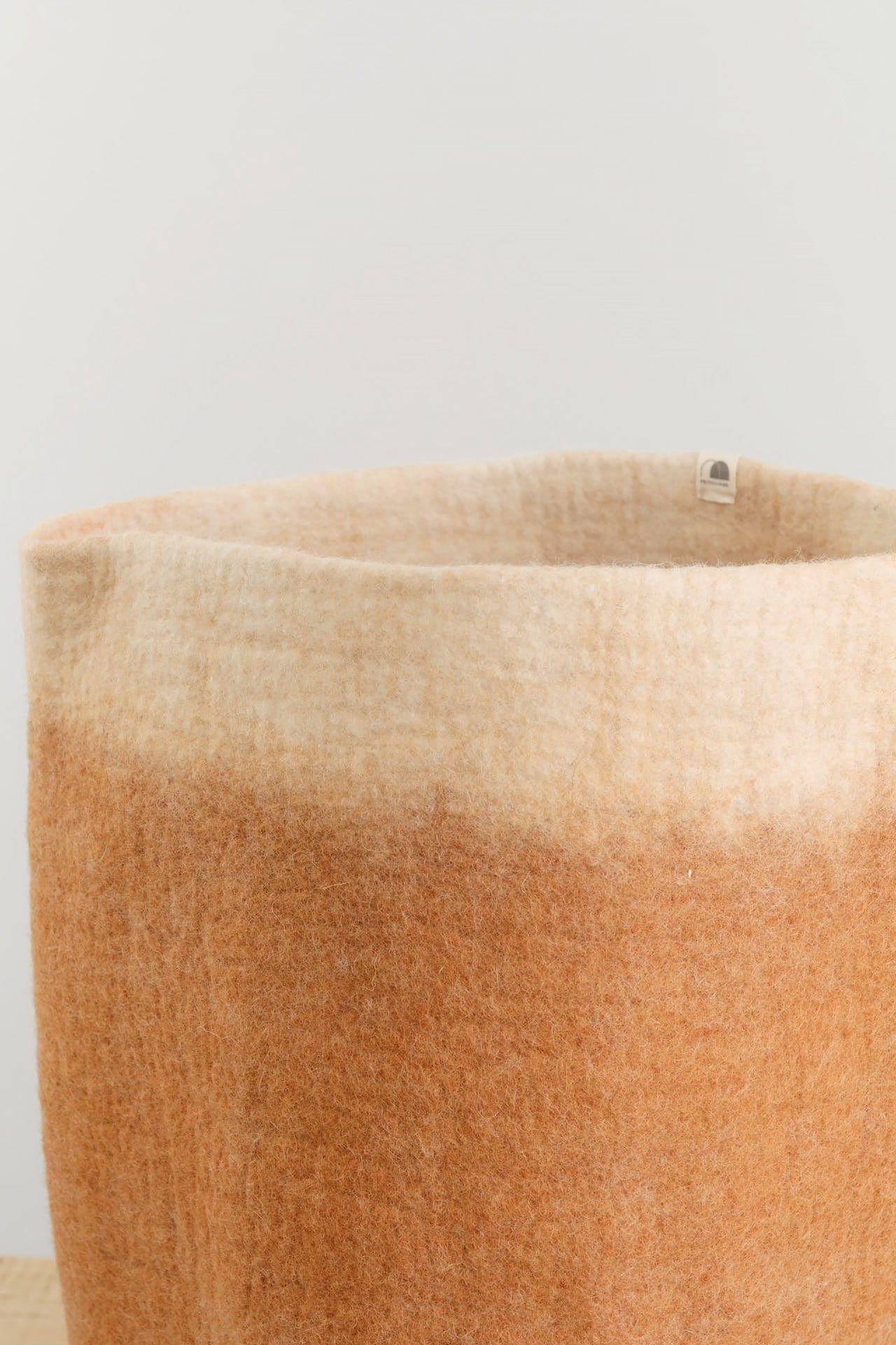 Muskhane Home Baskets Two-Tone Storage Calabash in Caramel-Natural