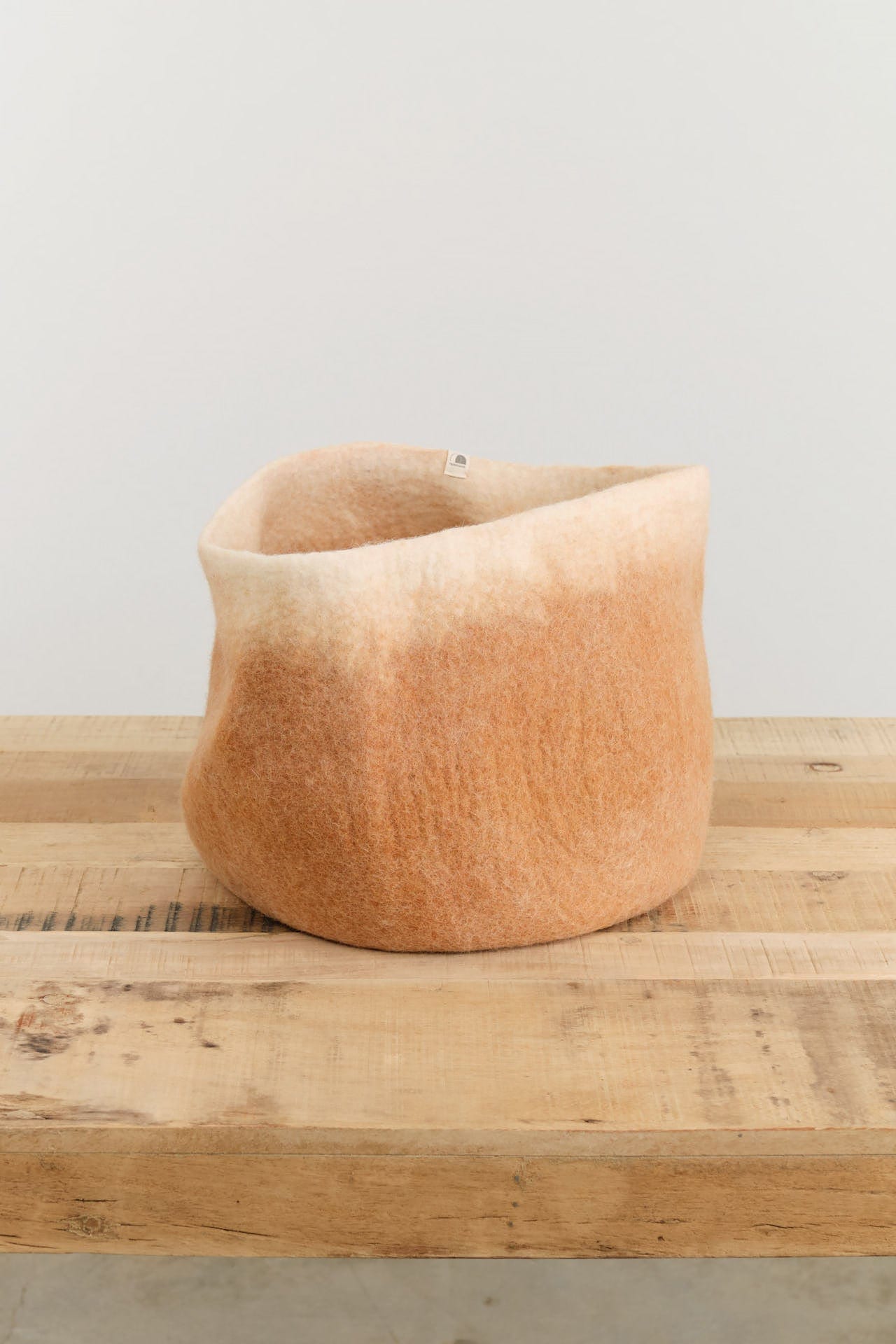 Muskhane Home Baskets Two-Tone Storage Calabash in Caramel-Natural