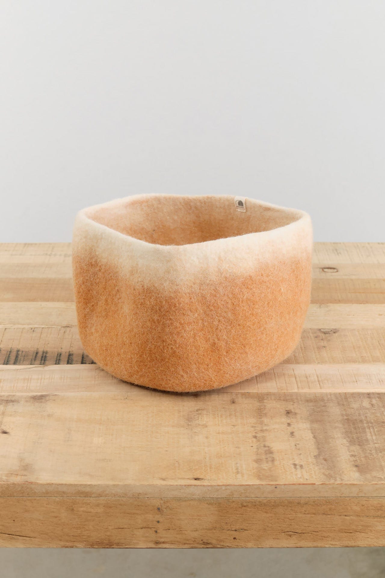 Muskhane Home Baskets Two-Tone Storage Calabash in Caramel-Natural