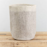 Muskhane Home Baskets Two-Tone Storage Calabash in Light Stone-Natural