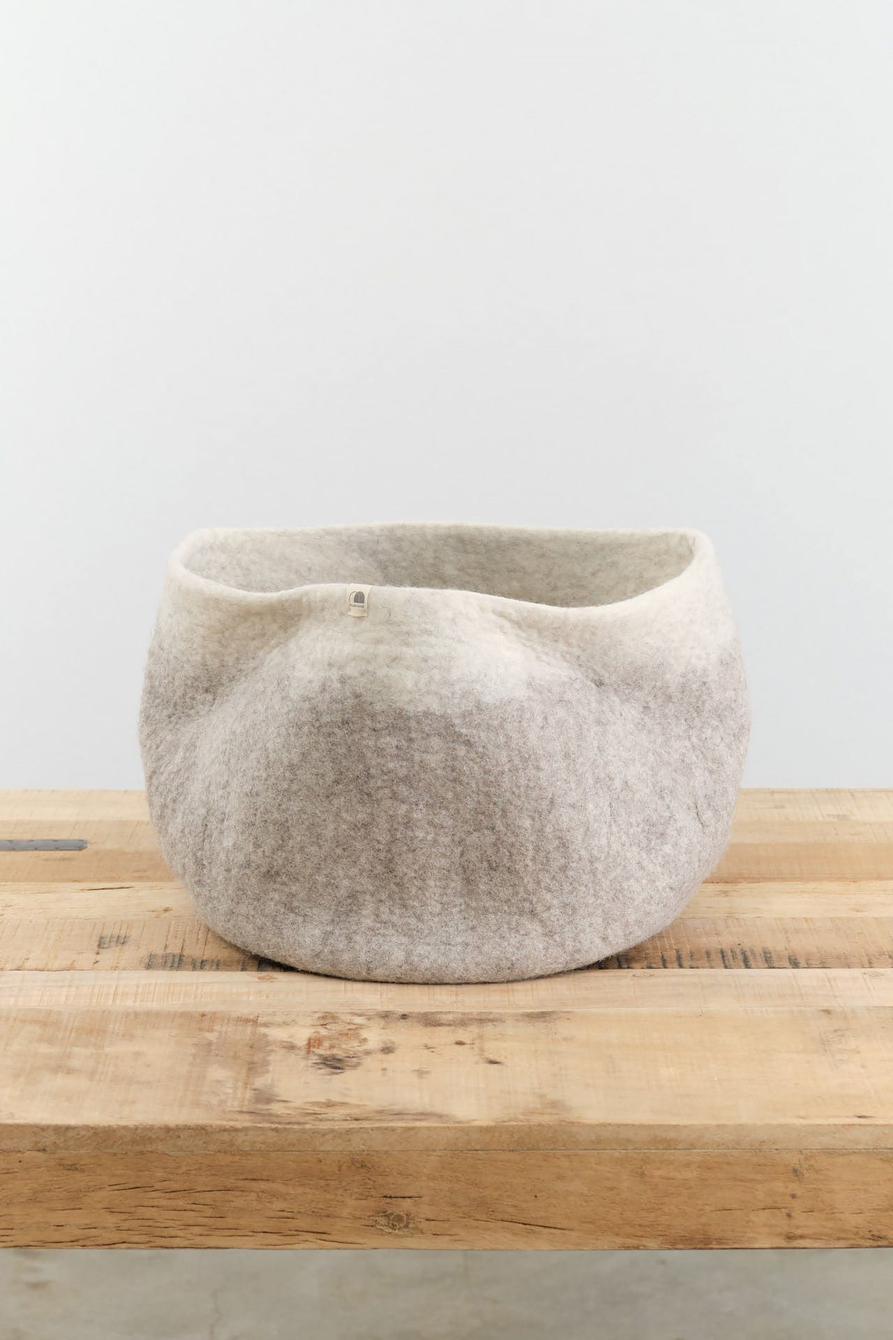 Muskhane Home Baskets Two-Tone Storage Calabash in Light Stone-Natural