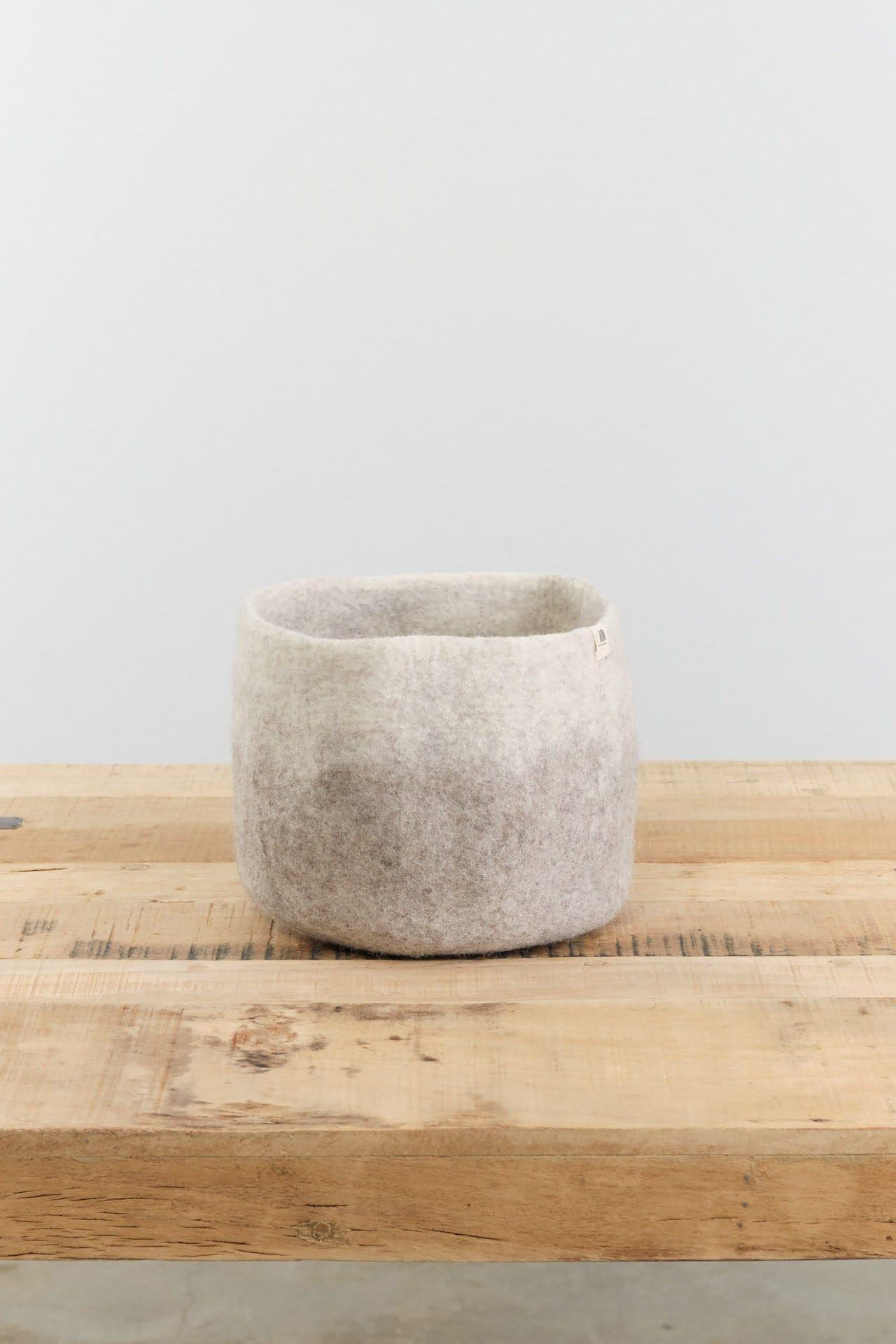 Muskhane Home Baskets Two-Tone Storage Calabash in Light Stone-Natural