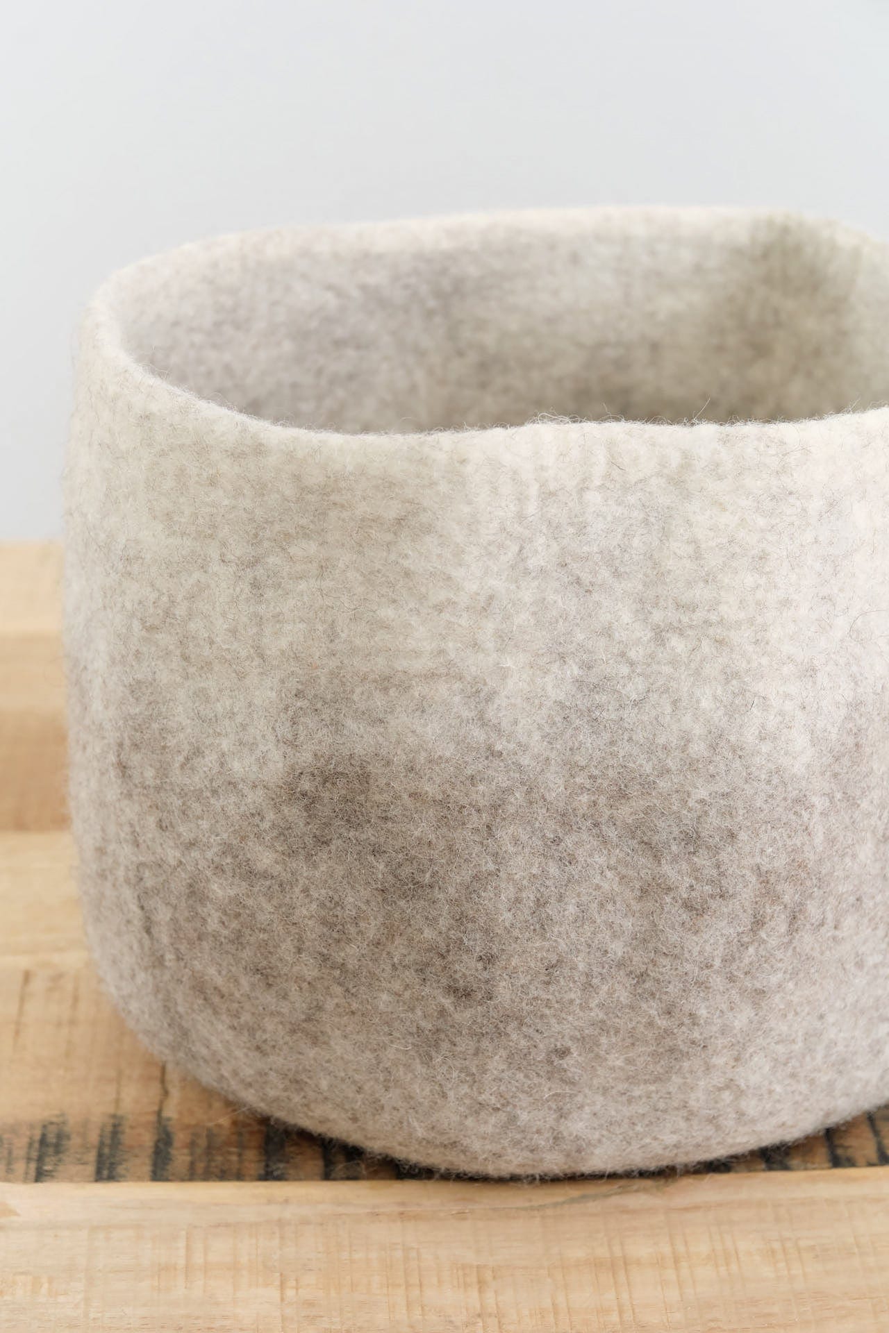 Muskhane Home Baskets Two-Tone Storage Calabash in Light Stone-Natural