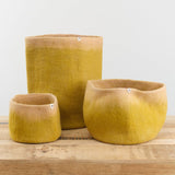 Muskhane Home Baskets Two-Tone Storage Calabash in Pistachio-Nude
