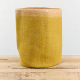 Muskhane Home Baskets Two-Tone Storage Calabash in Pistachio-Nude