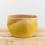 Muskhane Home Baskets Two-Tone Storage Calabash in Pistachio-Nude