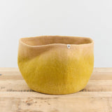 Muskhane Home Baskets Two-Tone Storage Calabash in Pistachio-Nude