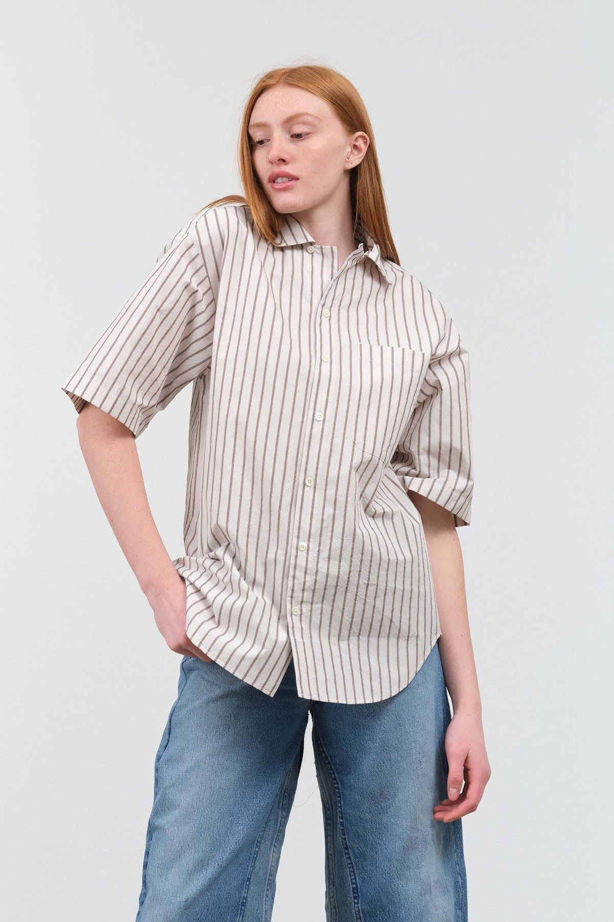 Nicholson & Nicholson Apparel Womens Blouses Colby Top Off White/Striped / 36