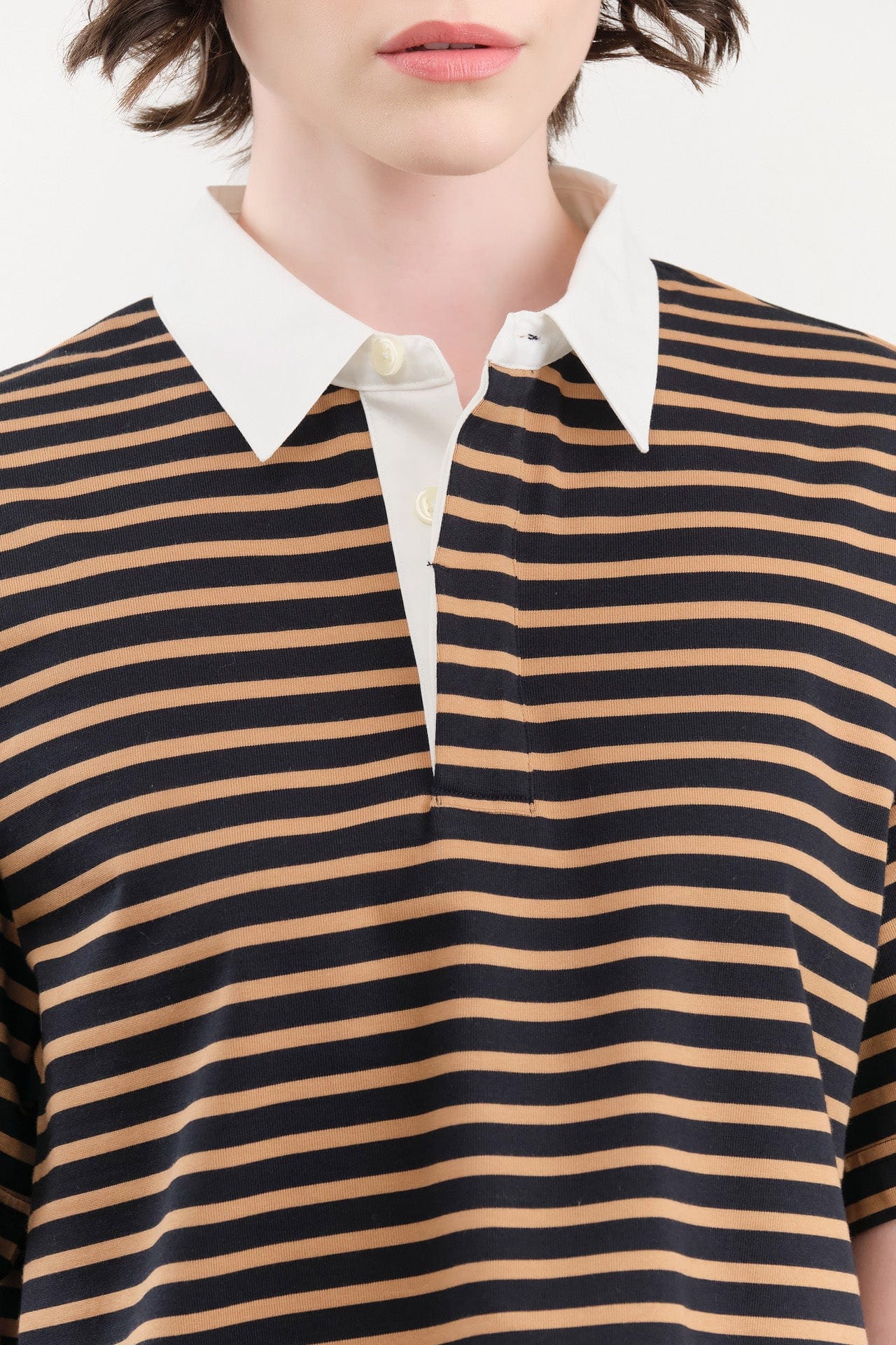 Nicholson & Nicholson Apparel Womens Blouses Rita Top in Navy/Beige