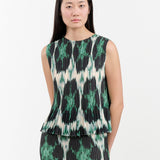 No. 6 Apparel Womens Blouses Rae Tank Emerald Ikat / XSmall
