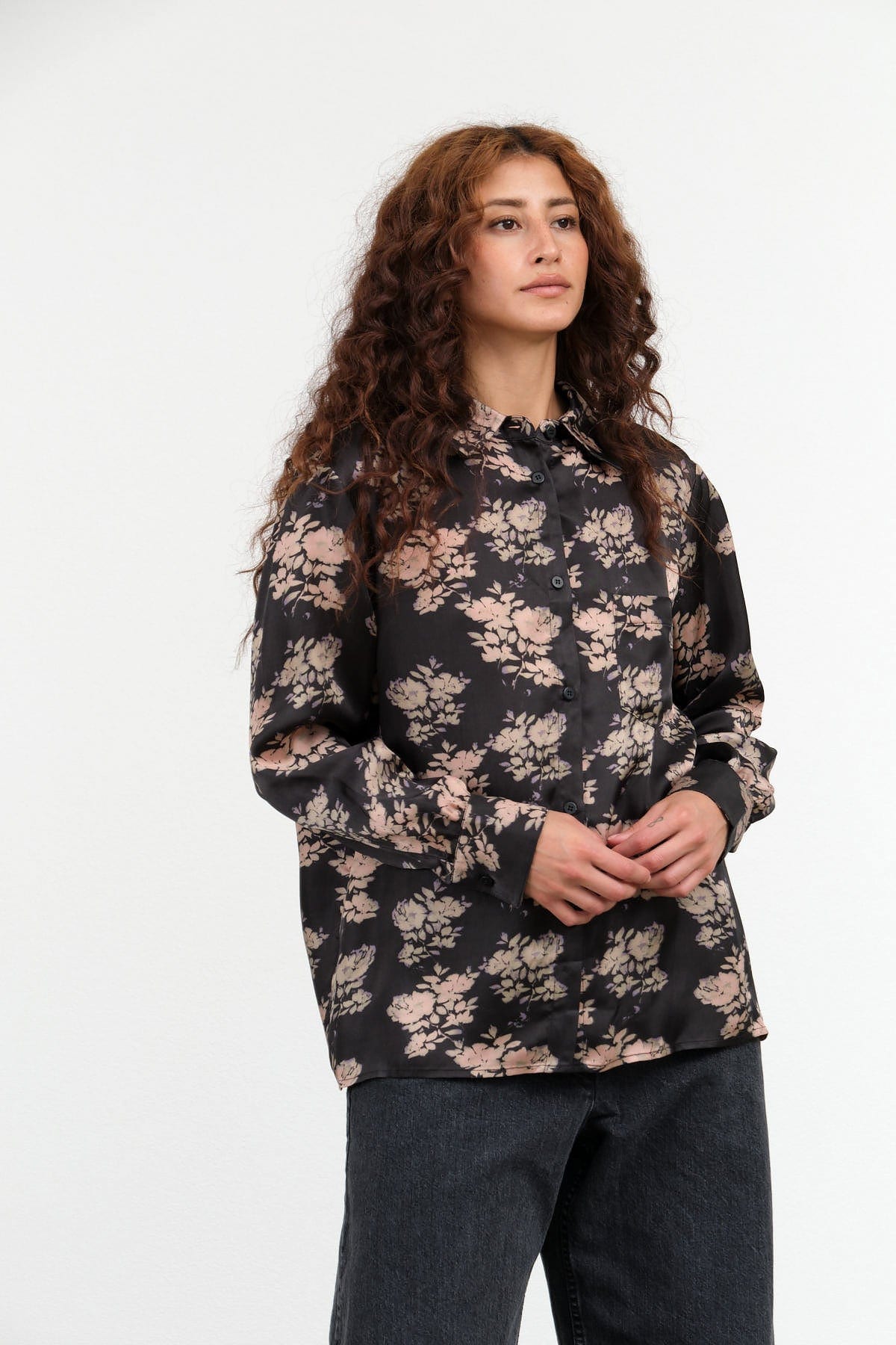 No. 6 Apparel Womens Blouses Cullen Shirt Black Shadow Floral / XSmall