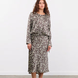 No. 6 Apparel Womens Skirts Mitta Skirt in Mint Ink Blot