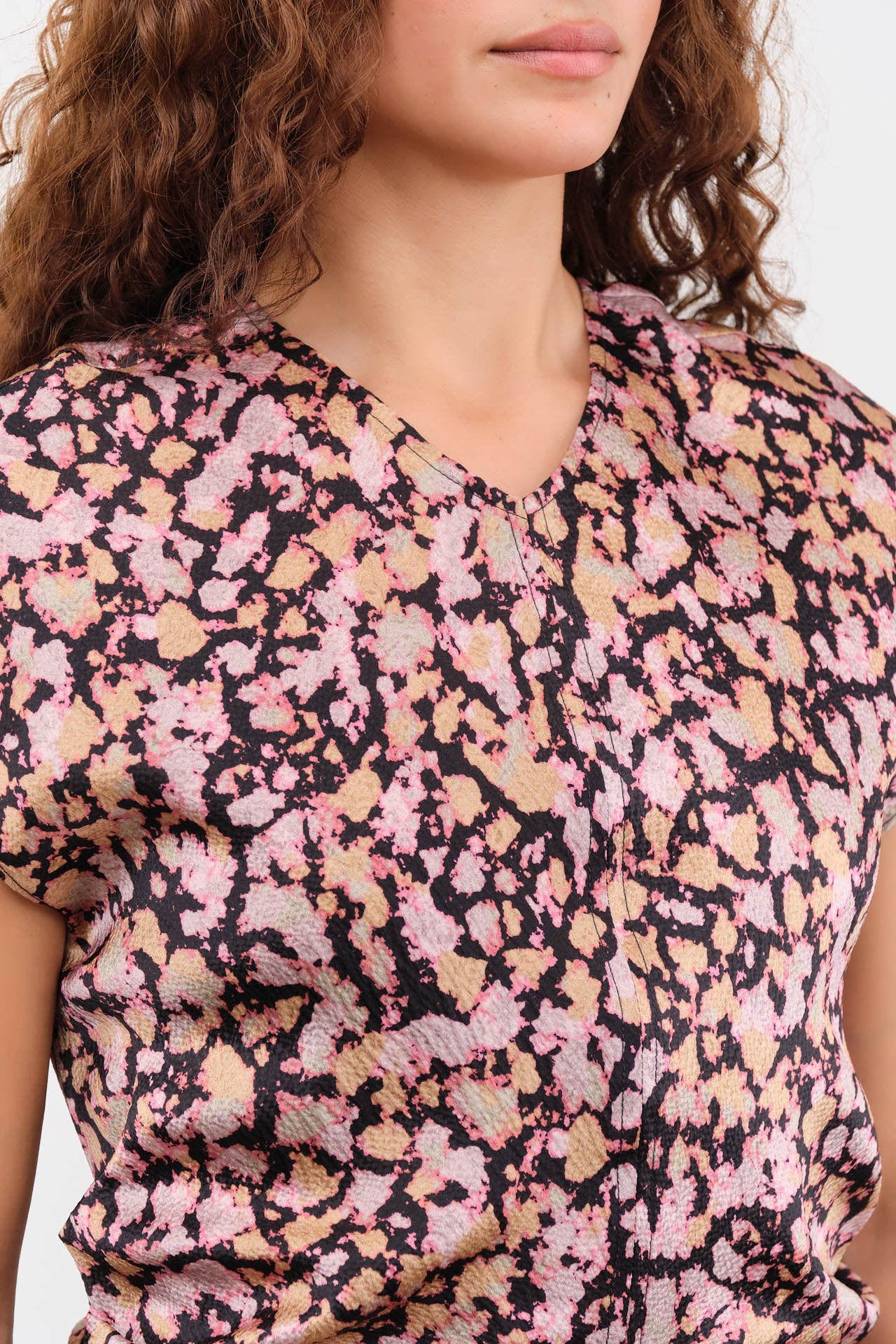 No. 6 Apparel Womens Dresses Rochelle Dress in Pink Ink Blot