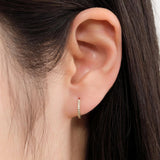 Pamela Love Jewelry Earrings 10mm Pave Huggie in White Diamond 14K Yellow Gold / Single