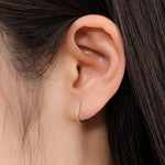 Pamela Love Jewelry Earrings 10mm Pave Huggie in White Diamond 14K Yellow Gold / Single