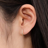 Pamela Love Jewelry Earrings 10mm Pave Huggie in White Diamond 14K Yellow Gold / Single