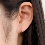 Pamela Love Jewelry Earrings 8mm Pave Huggie in Ruby 14K Yellow Gold / Single