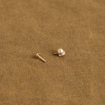 Pamela Love Jewelry Earrings Memento Mori Stud Earring with Heart Back Diamond