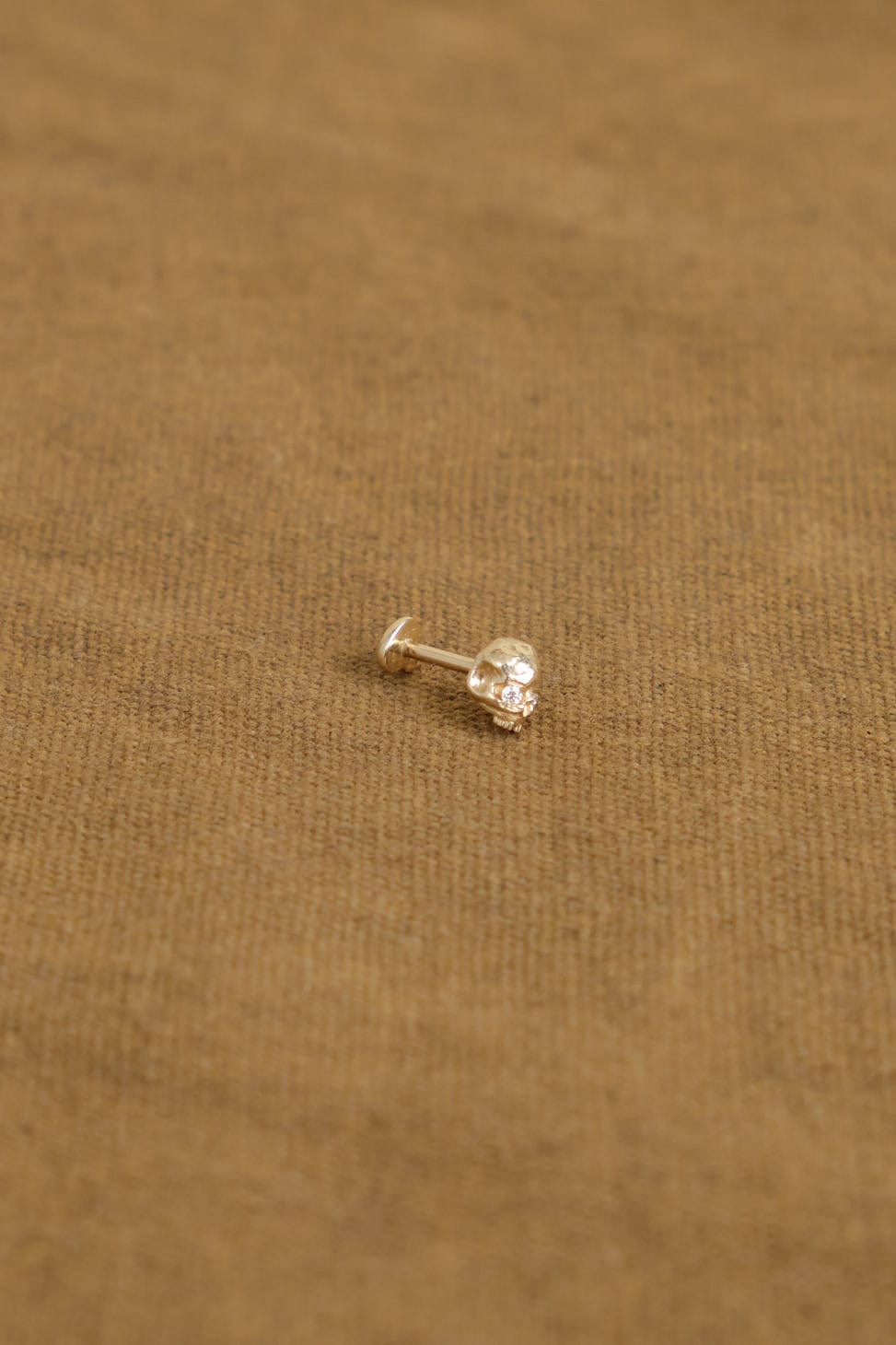 Pamela Love Jewelry Earrings Memento Mori Stud Earring with Heart Back Diamond