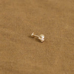 Pamela Love Jewelry Earrings Memento Mori Stud Earring with Heart Back Diamond