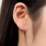 Pamela Love Jewelry Earrings Pave Chain Huggie 14K Yellow Gold / Single