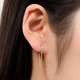 Pamela Love Jewelry Earrings Pave Chain Huggie 14K Yellow Gold / Single