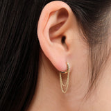 Pamela Love Jewelry Earrings Pave Chain Huggie 14K Yellow Gold / Single