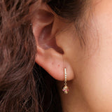 Pamela Love Jewelry Earrings Pave Memento Mori Huggie Diamond and Ruby